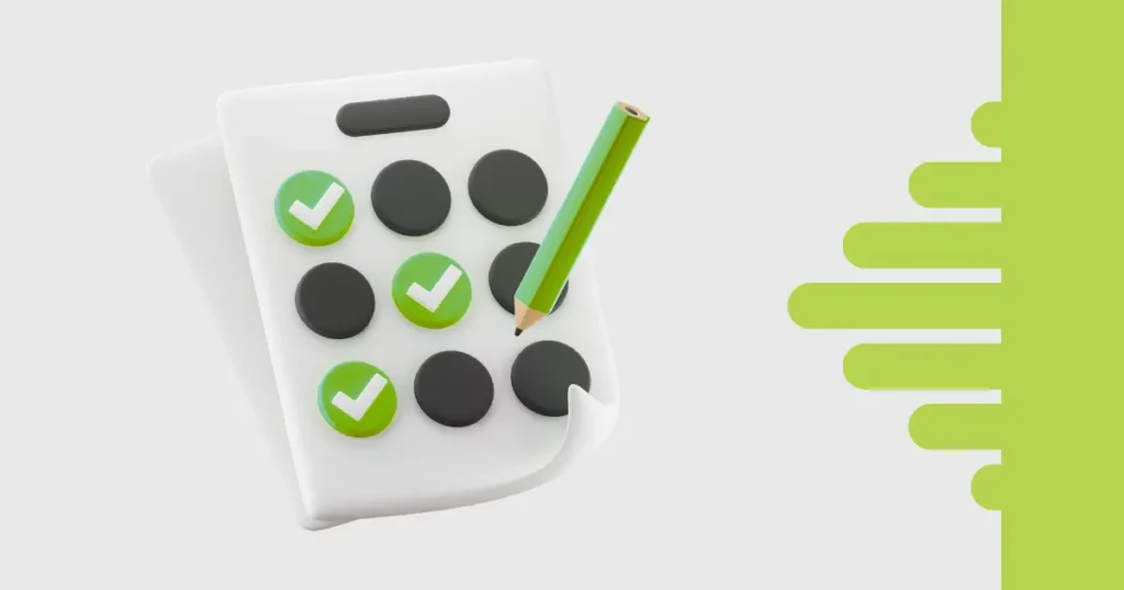 Imagem ilustrativa de checklist com marcações concluídas, representando a gestão de sprints no TaskRush. Ideal para destacar processos de organização e produtividade.