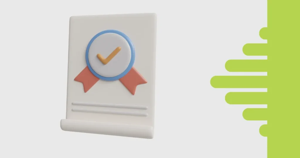 Imagem conceitual com certificado e selo de aprovação, representando como usar o TaskRush para controlar projetos recorrentes e garantir rentabilidade com entregas bem definidas.