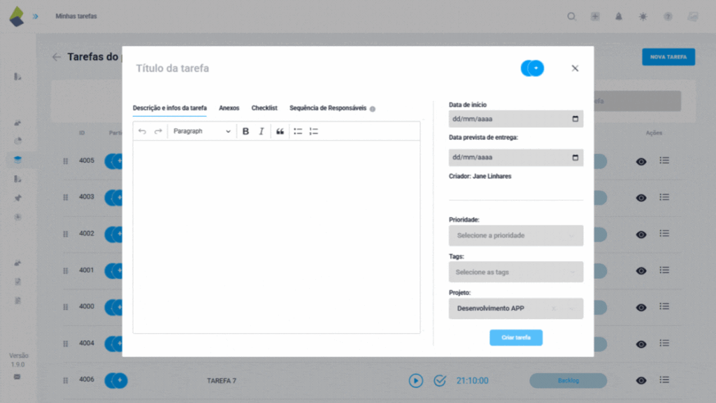 Organize suas tarefas com o TaskRush. Veja o passo a passo e comece hoje mesmo